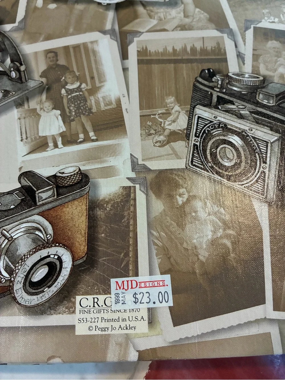 Gibson Vintage Camera Collage Scrapbook and refill Paper - Brown & Cream